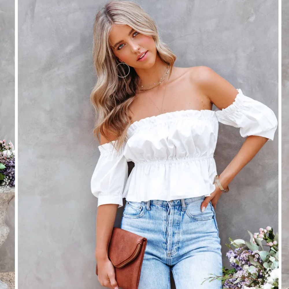 NEW Vici Cotton Peblum Crop top